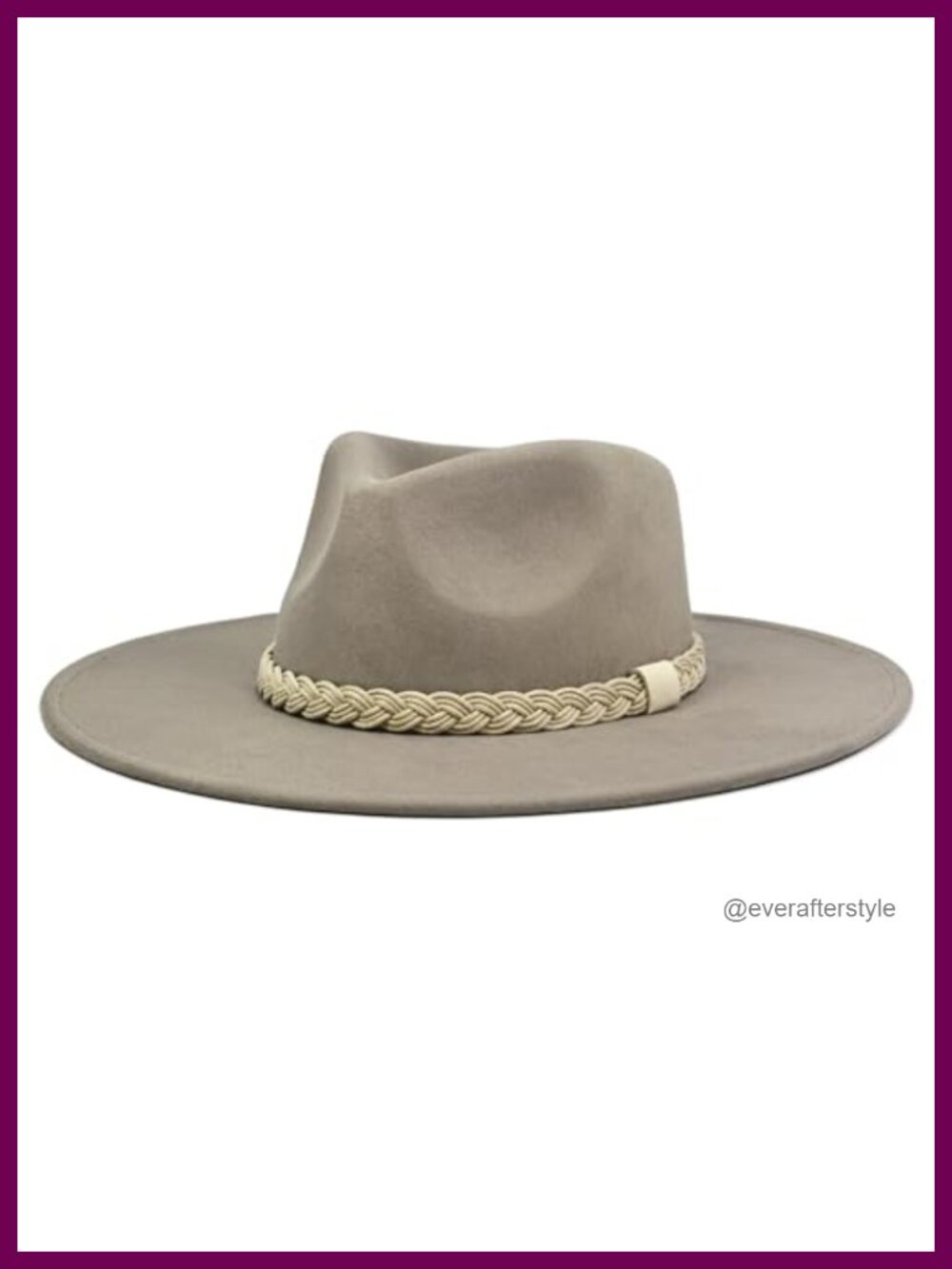 Wide Brim Felt Rancher Fedora Hat with Vegan Suede Finish